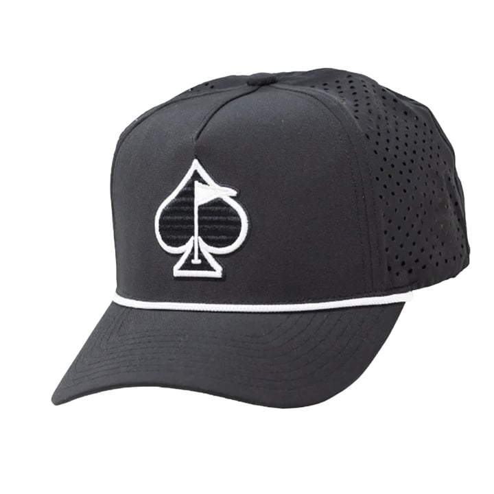 Perforated Rope Hat Musta Pins & Aces