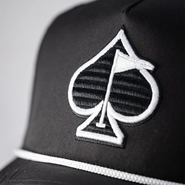 Perforated Rope Hat Musta Pins & Aces