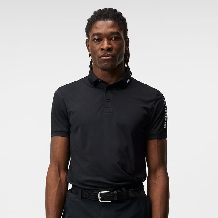 Tour Tech Reg Fit Golf Polo Black J.Lindeberg