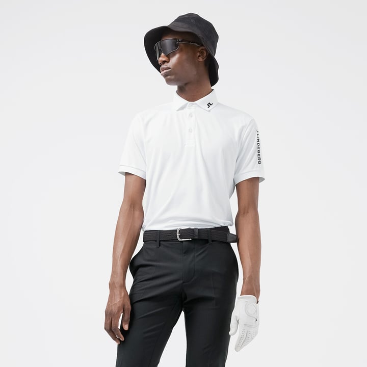 Tour Tech Reg Fit Golf Polo Vit J.Lindeberg