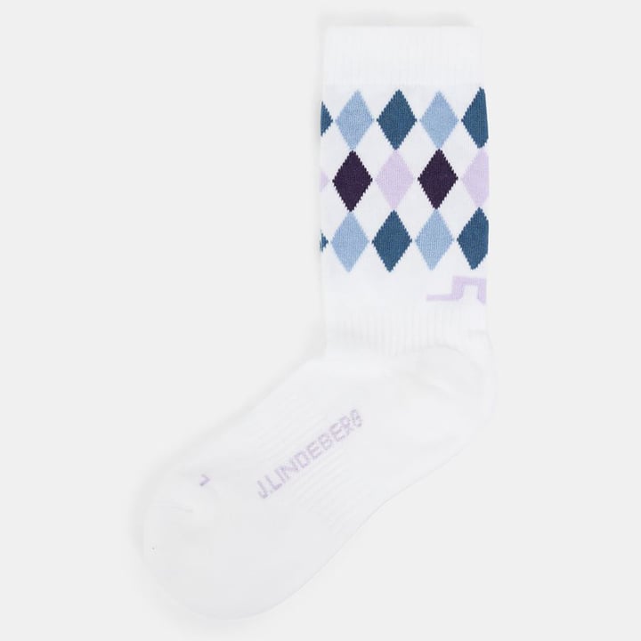 Active Argyle Golf Sock Weiß J.Lindeberg