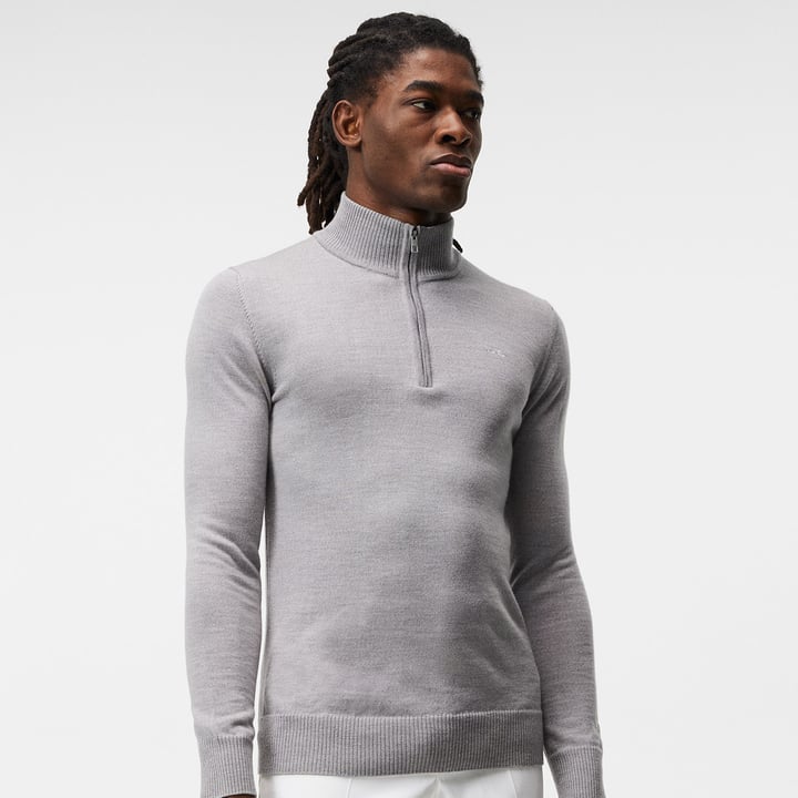 Kian Zipped Golf Sweater Gray J.Lindeberg Kian Zipped Golf Sweater Gray J.Lindeberg