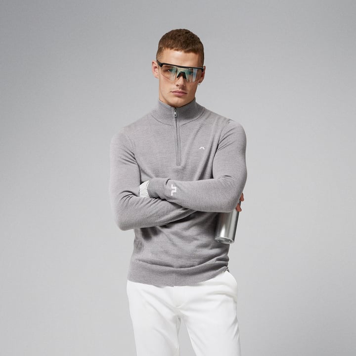 Kian Zipped Golf Sweater Grå J.Lindeberg