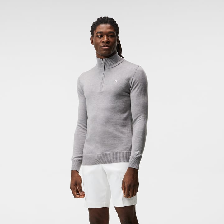 Kian Zipped Golf Sweater Gray J.Lindeberg Kian Zipped Golf Sweater Gray J.Lindeberg