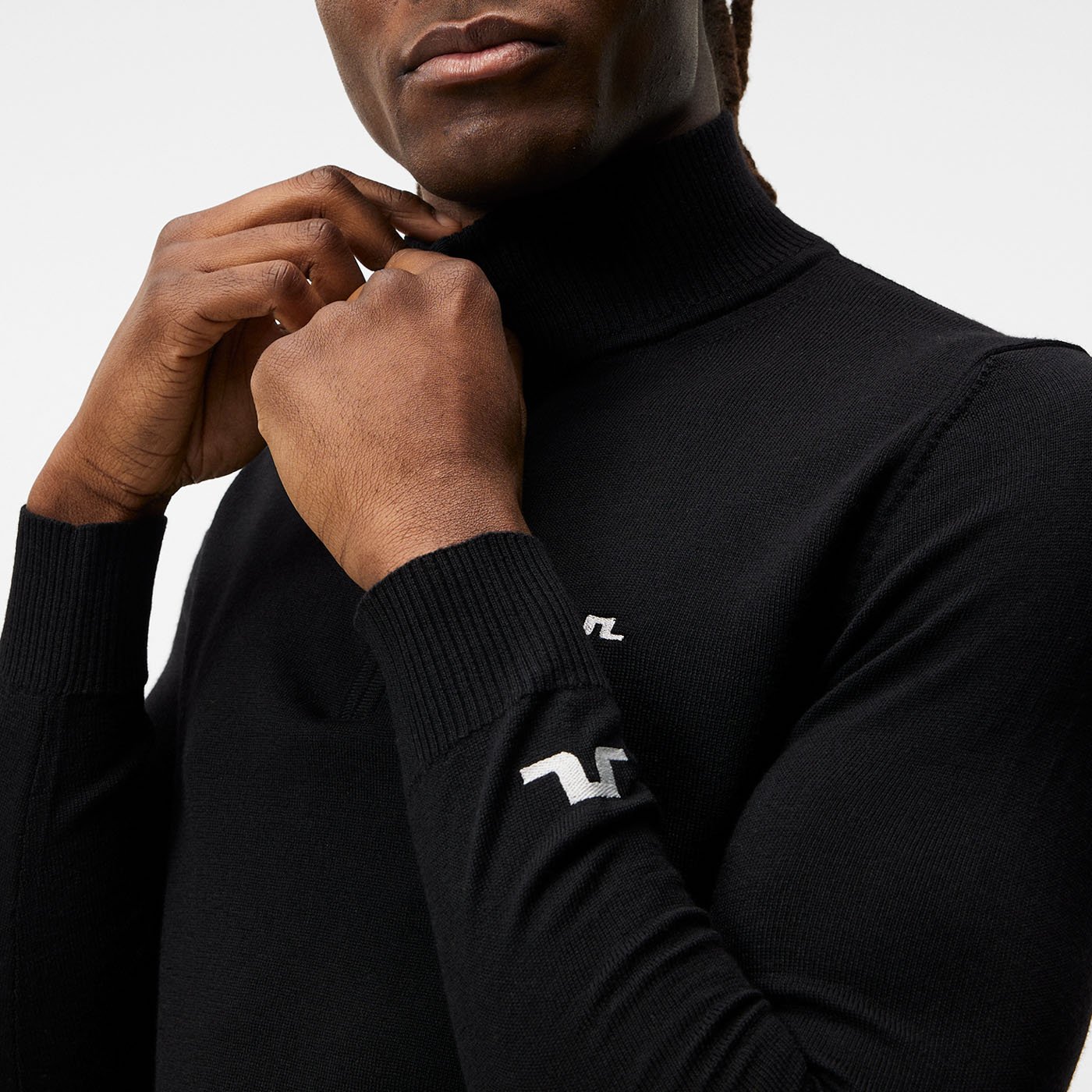 Kian Zipped Golf Sweater Le noir J.Lindeberg