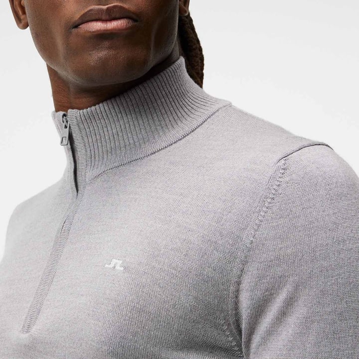 Kian Zipped Golf Sweater Gray J.Lindeberg Kian Zipped Golf Sweater Gray J.Lindeberg