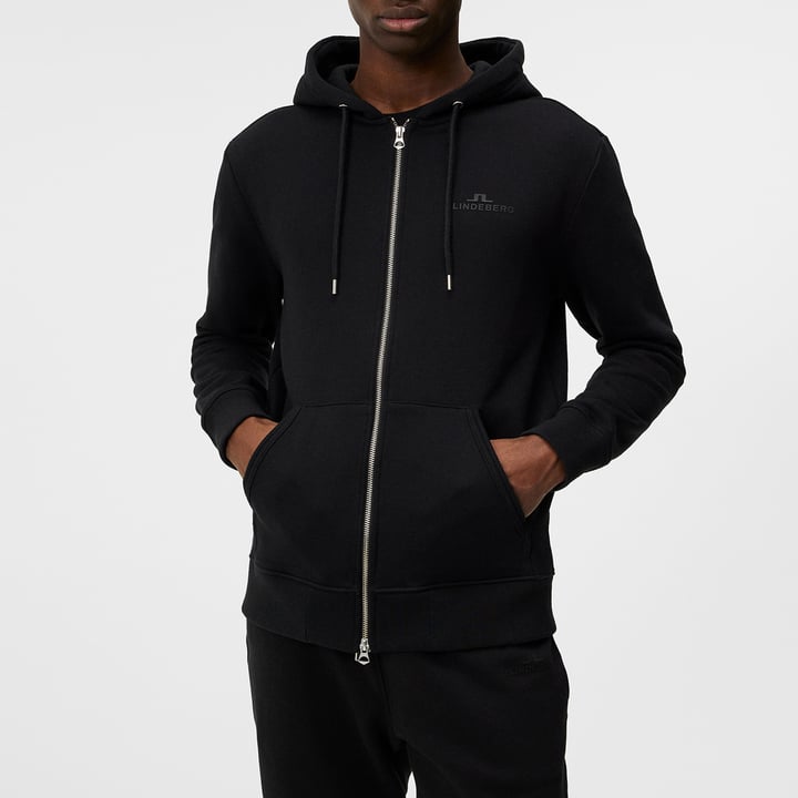 Alpha Zip Hood Schwarz J.Lindeberg