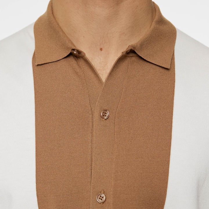 Rue Knitted Polo Shirt Weiß J.Lindeberg