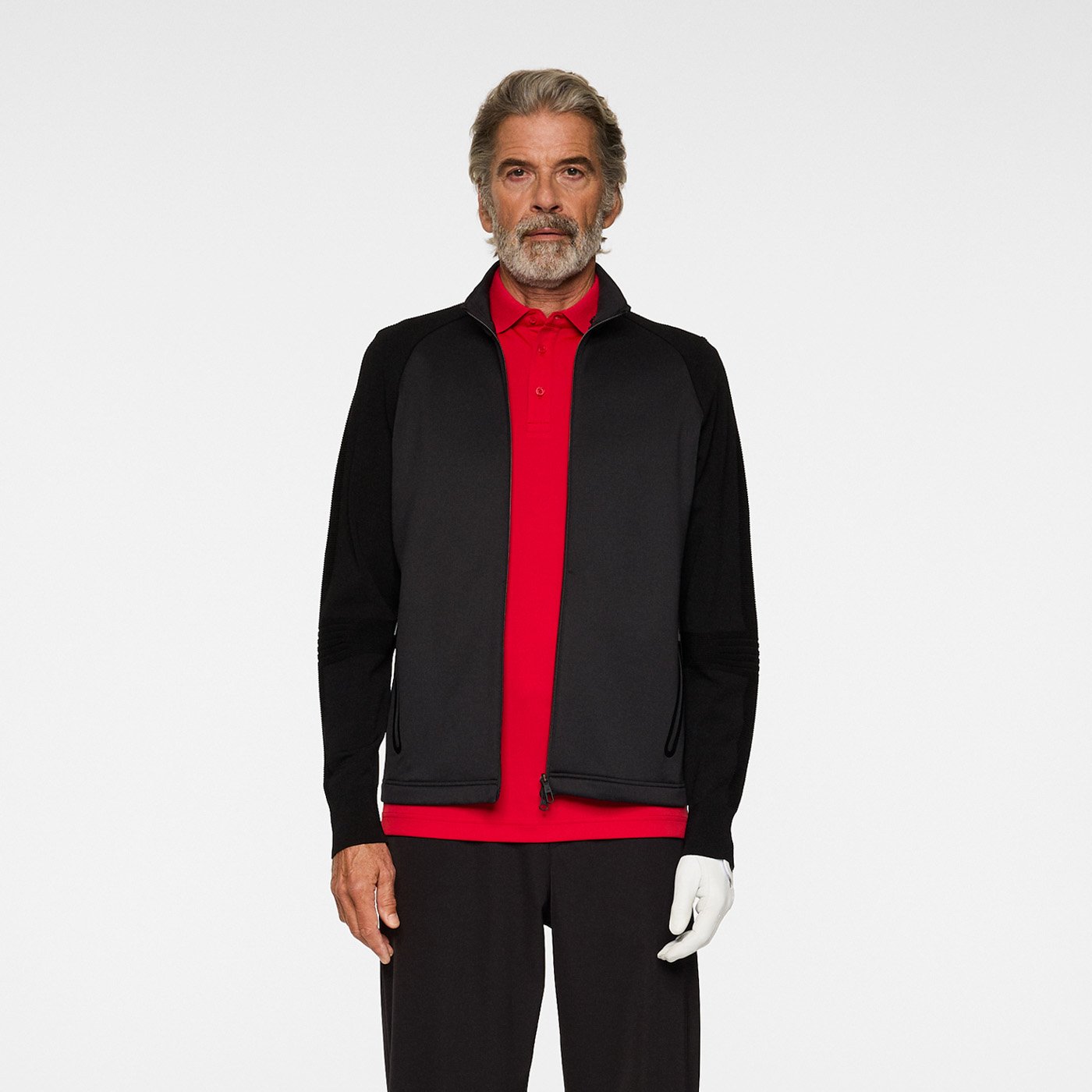 Devin Hybrid Knit Zip Sweater Schwarz J.Lindeberg Devin Hybrid Knit Zip Sweater Schwarz J.Lindeberg