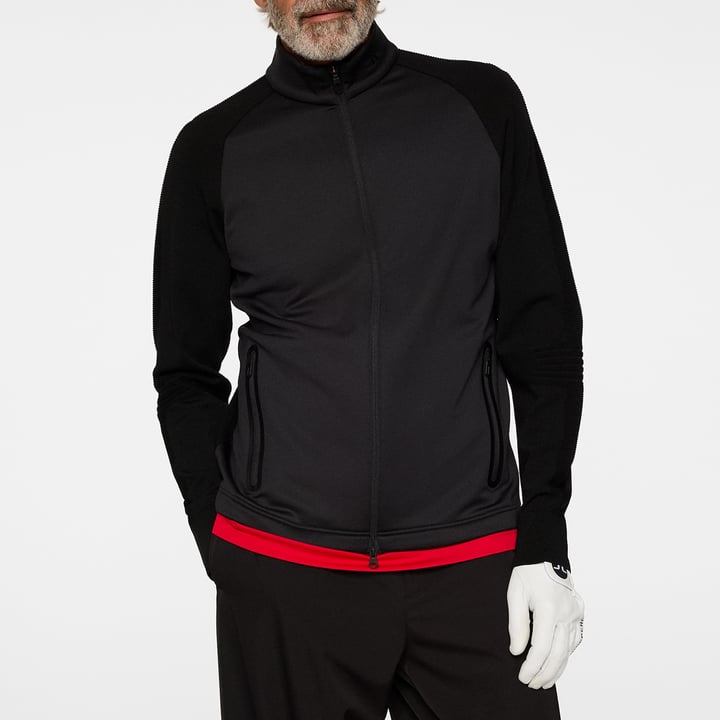 Devin Hybrid Knit Zip Sweater Sort J.Lindeberg