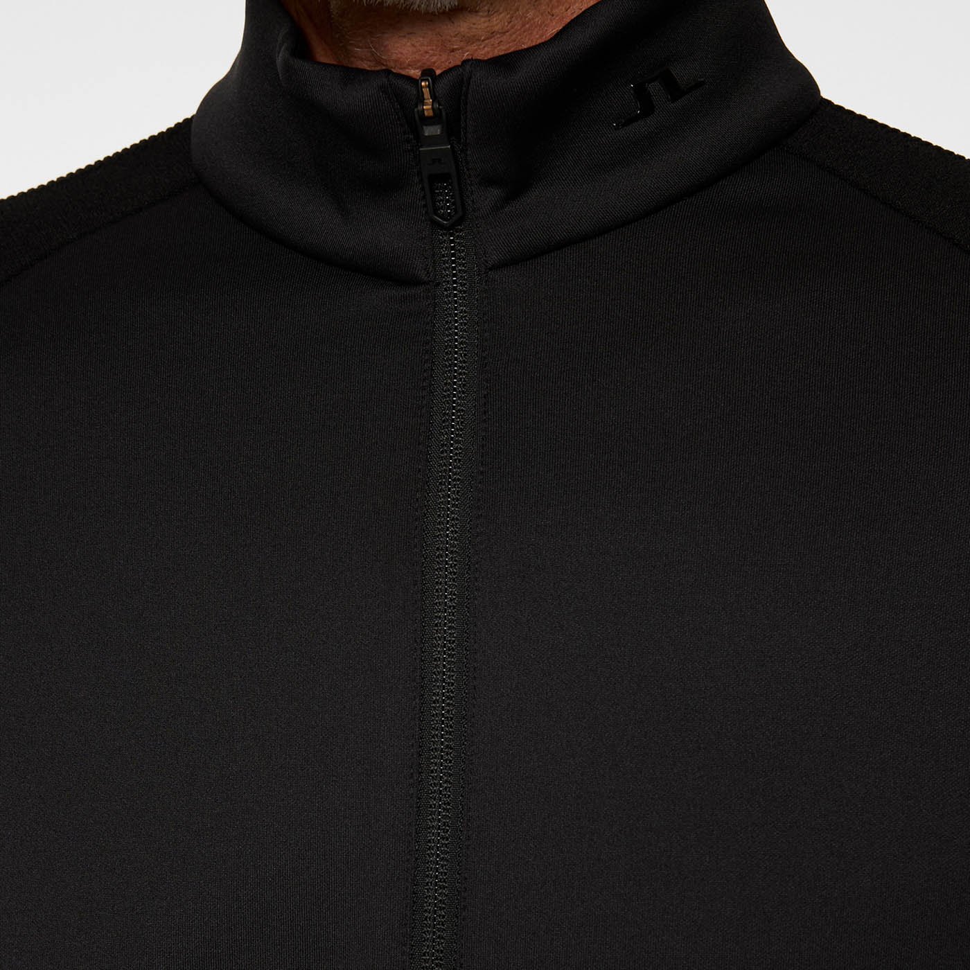 Devin Hybrid Knit Zip Sweater Schwarz J.Lindeberg Devin Hybrid Knit Zip Sweater Schwarz J.Lindeberg