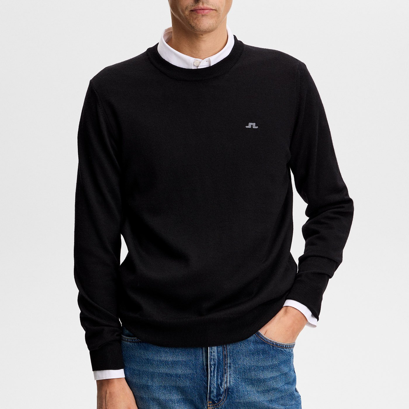 Keane Merino Crew Neck Svart J.Lindeberg