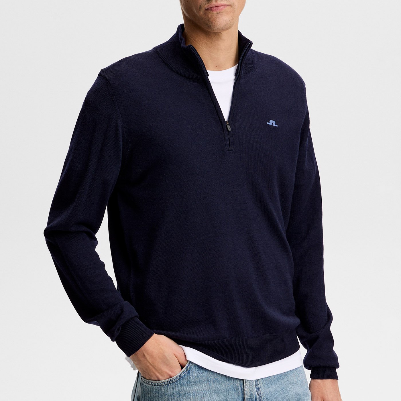 Kiyan Quarter Zip Sweater Blue J.Lindeberg Kiyan Quarter Zip Sweater Blue J.Lindeberg
