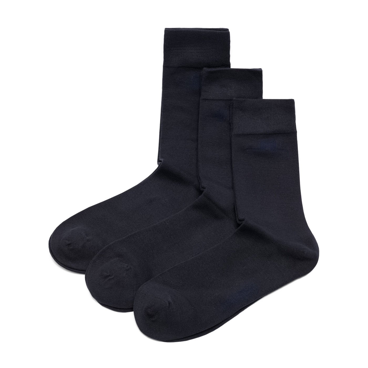 Bamboo Long Socks 3P Schwarz
