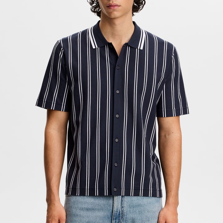 Rue Knit Ss Shirt Blå J.Lindeberg