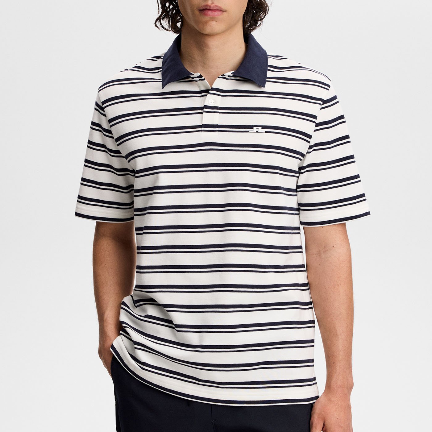 Trond Striped Polo Pique Blå J.Lindeberg