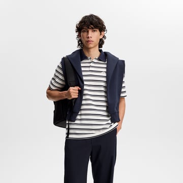 Trond Striped Polo Pique Blå J.Lindeberg