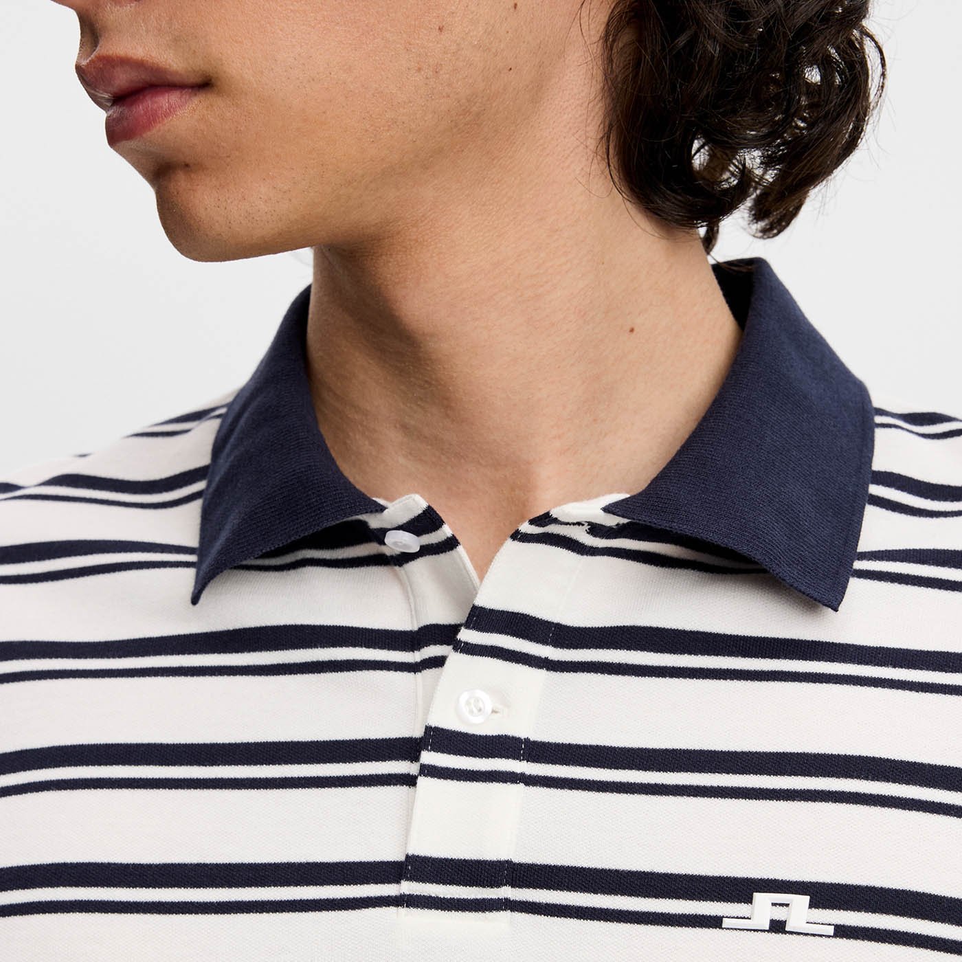 Trond Striped Polo Pique Blå J.Lindeberg