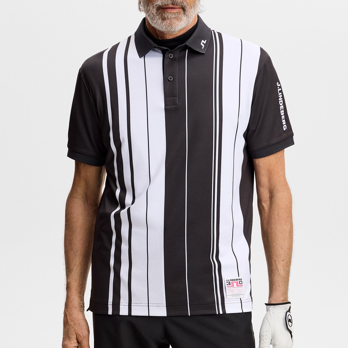 30Y Tour Tech Striped Polo J.Lindeberg