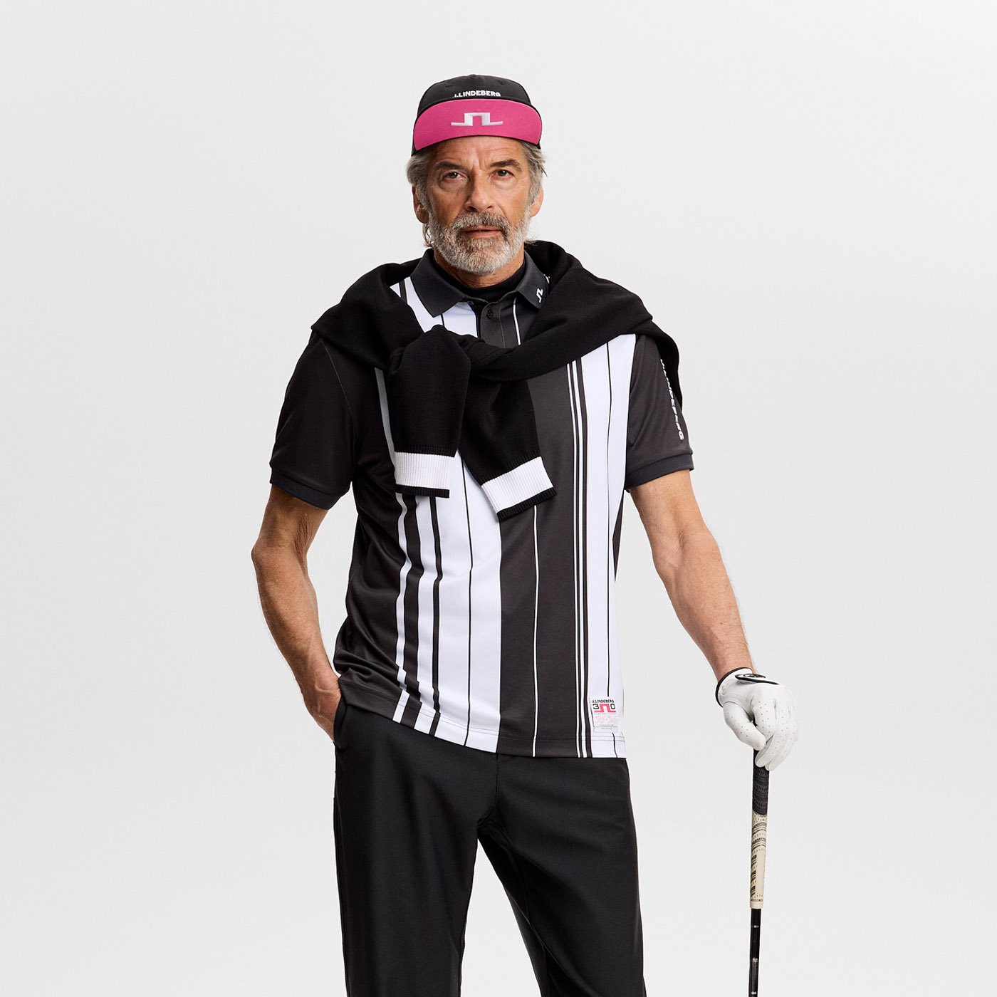 30Y Tour Tech Striped Polo J.Lindeberg
