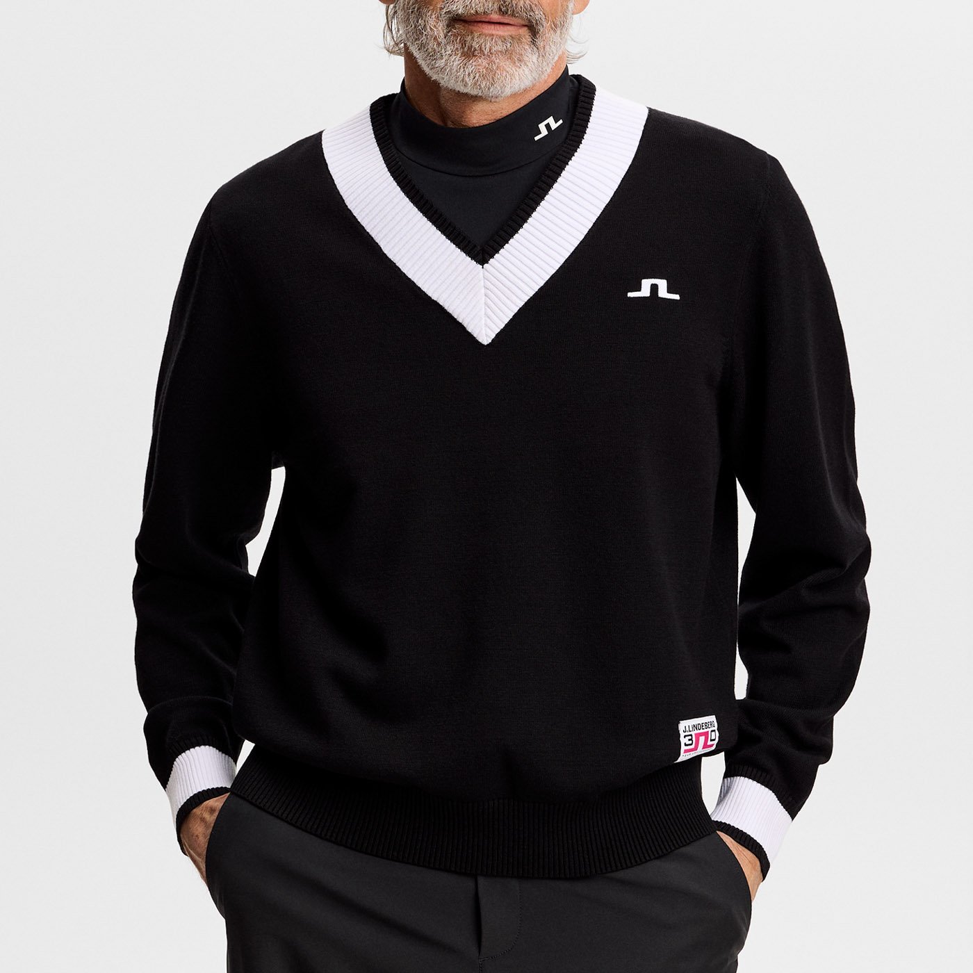 30Y Nikolas Knit Sweater Svart J.Lindeberg 30Y Nikolas Knit Sweater Svart J.Lindeberg