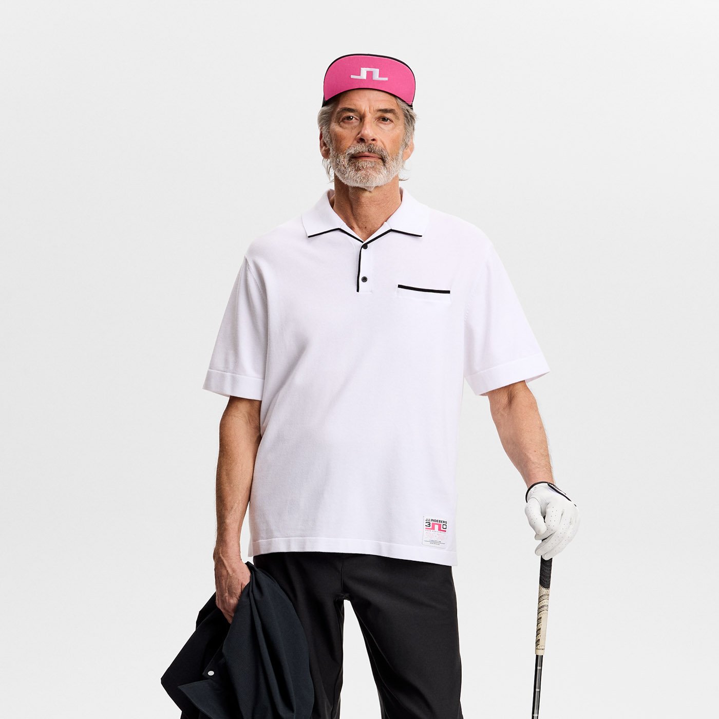 30Y Jesper Retro Relaxed Polo Vit J.Lindeberg