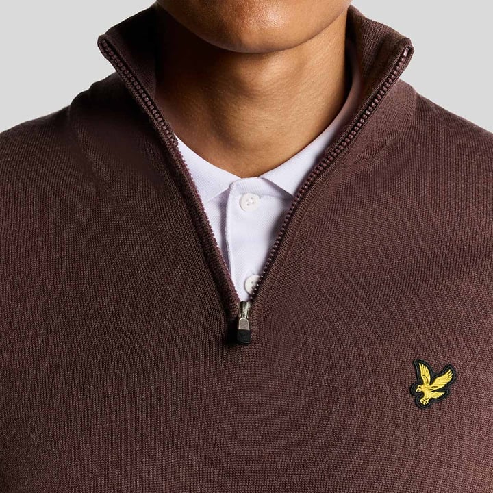 Golf Quarter Zip Merino Jumper Pink Lyle & Scott