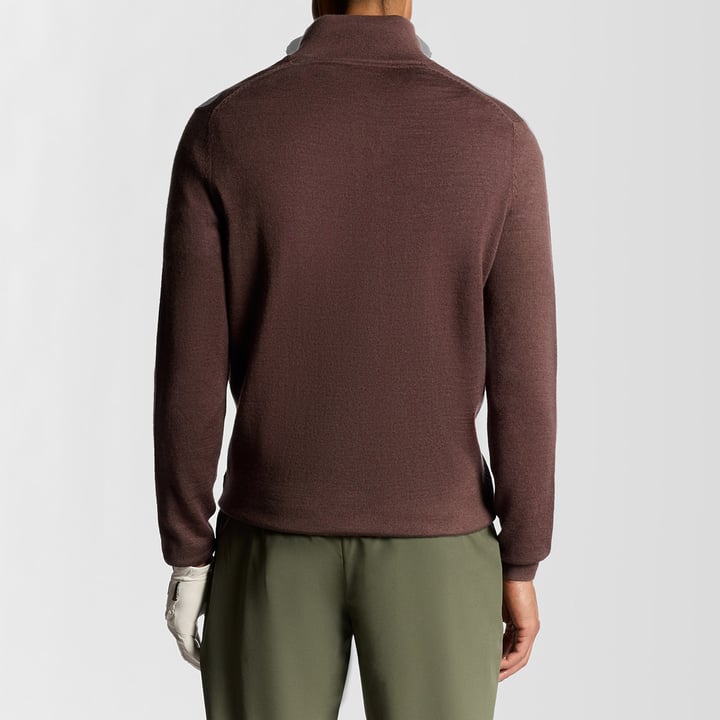 Golf Quarter Zip Merino Jumper Pink Lyle & Scott