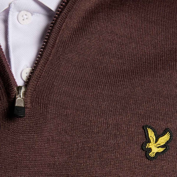 Golf Quarter Zip Merino Jumper Pink Lyle & Scott