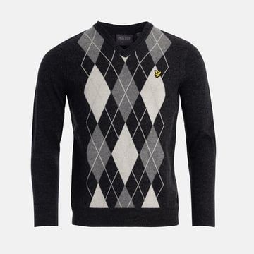 Lambswool Blend Arygle V Neck Jumper Lyle & Scott