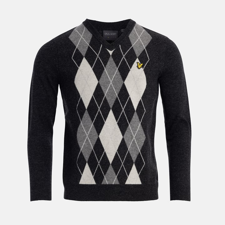 Lambswool Blend Arygle V Neck Jumper Lyle & Scott