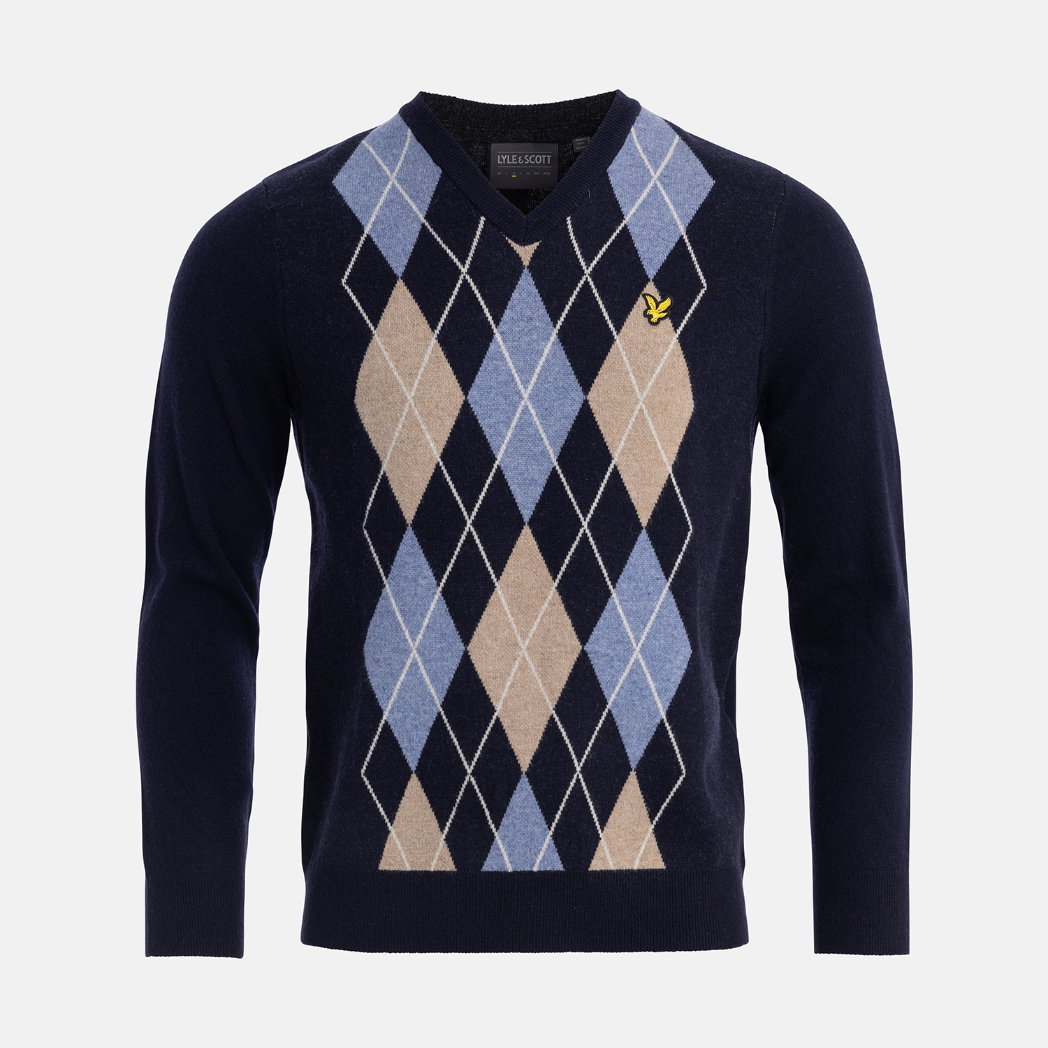 Lyle & Scott Lyle & Scott Lambswool Blend Argyle V Neck Jumper