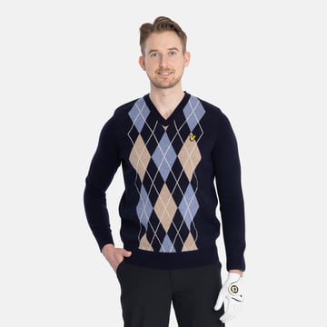 Lambswool Blend Arygle V Neck Jumper Lyle & Scott