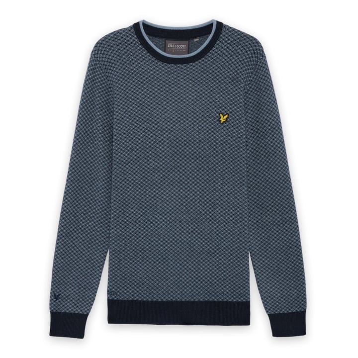Golf Cross Hatch Cashmere Blend Crewneck Jumper Lyle & Scott