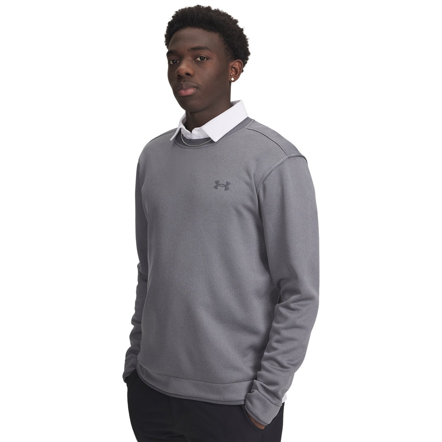 M Sweater Fleece Crew Grau