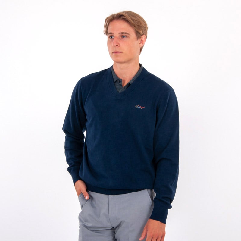 Tröja V-Neck G7XSS107 Blå