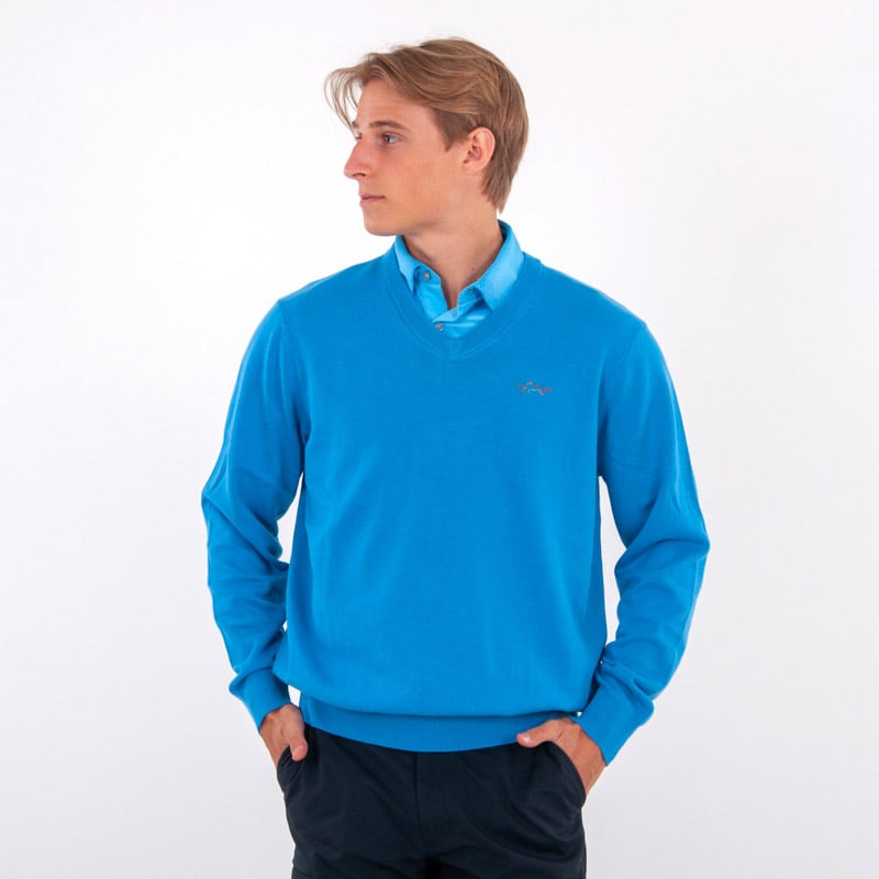 Tröja V-Neck G7XSS107 Blå