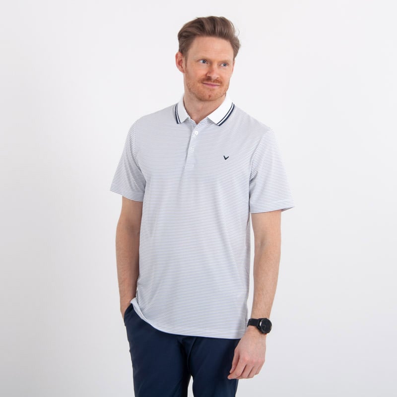 Mini Stripe Polo Weiß