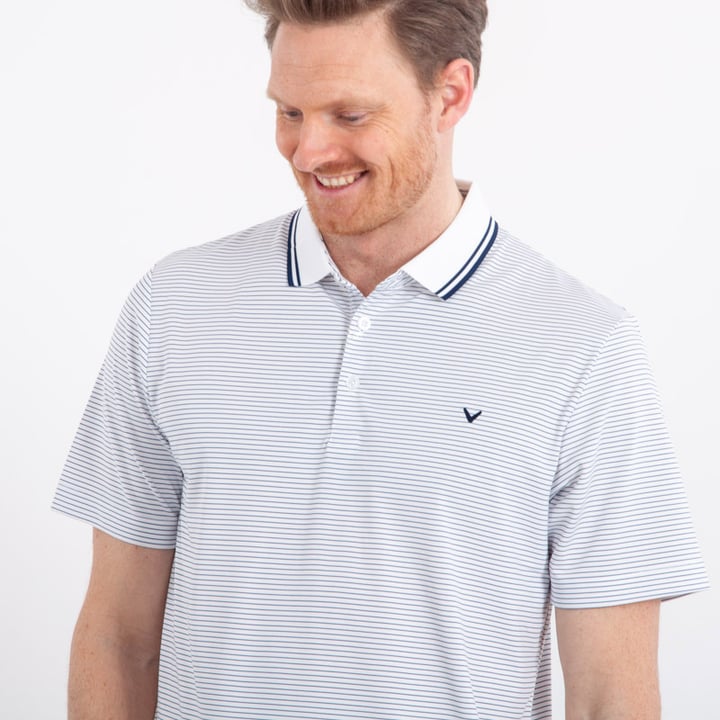 Mini Stripe Polo Weiß Callaway