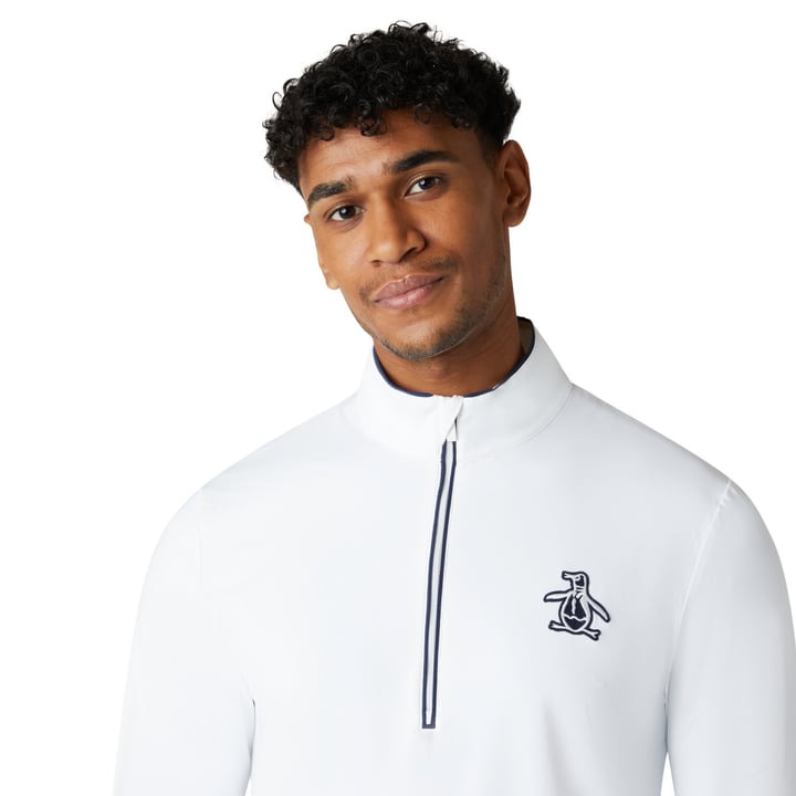 OP L/S 1/4 Zip Technica Hvid Original Penguin OP L/S 1/4 Zip Technica Hvid Original Penguin