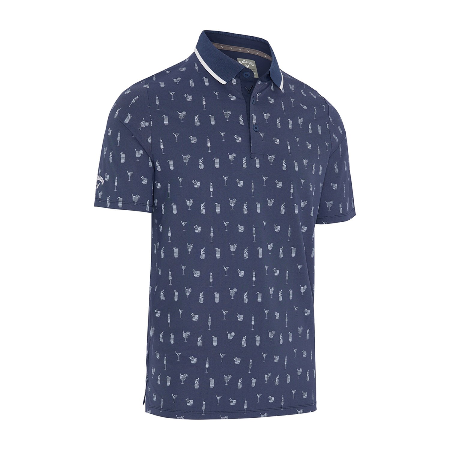 Geo Cocktail Print Polo Blå