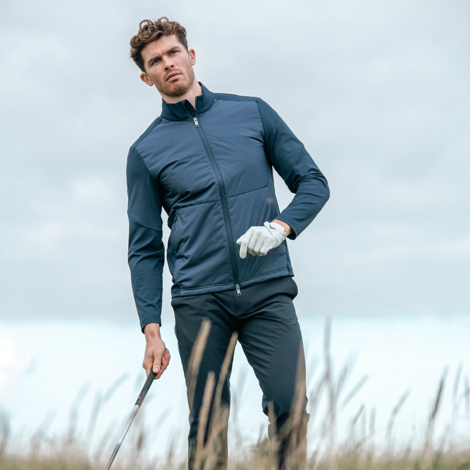 Mixed Media Pullover Blå Callaway