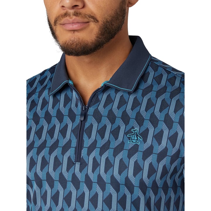 OP All Over Jacquard Colour Block Polo Original Penguin OP All Over Jacquard Colour Block Polo Original Penguin
