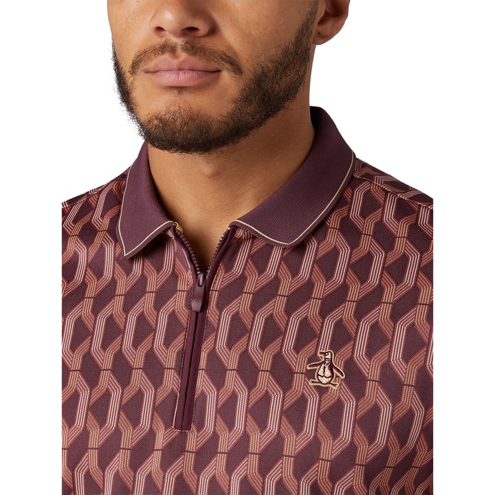 OP All Over Jacquard Colour Block Polo Original Penguin OP All Over Jacquard Colour Block Polo Original Penguin