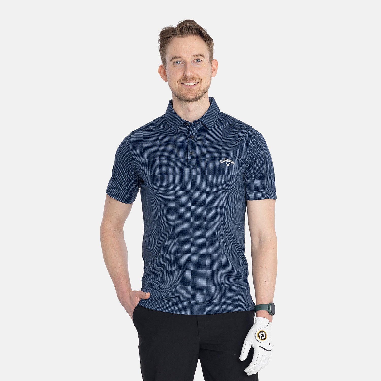 Ss 2 Color Jacquard Polo Blue Callaway