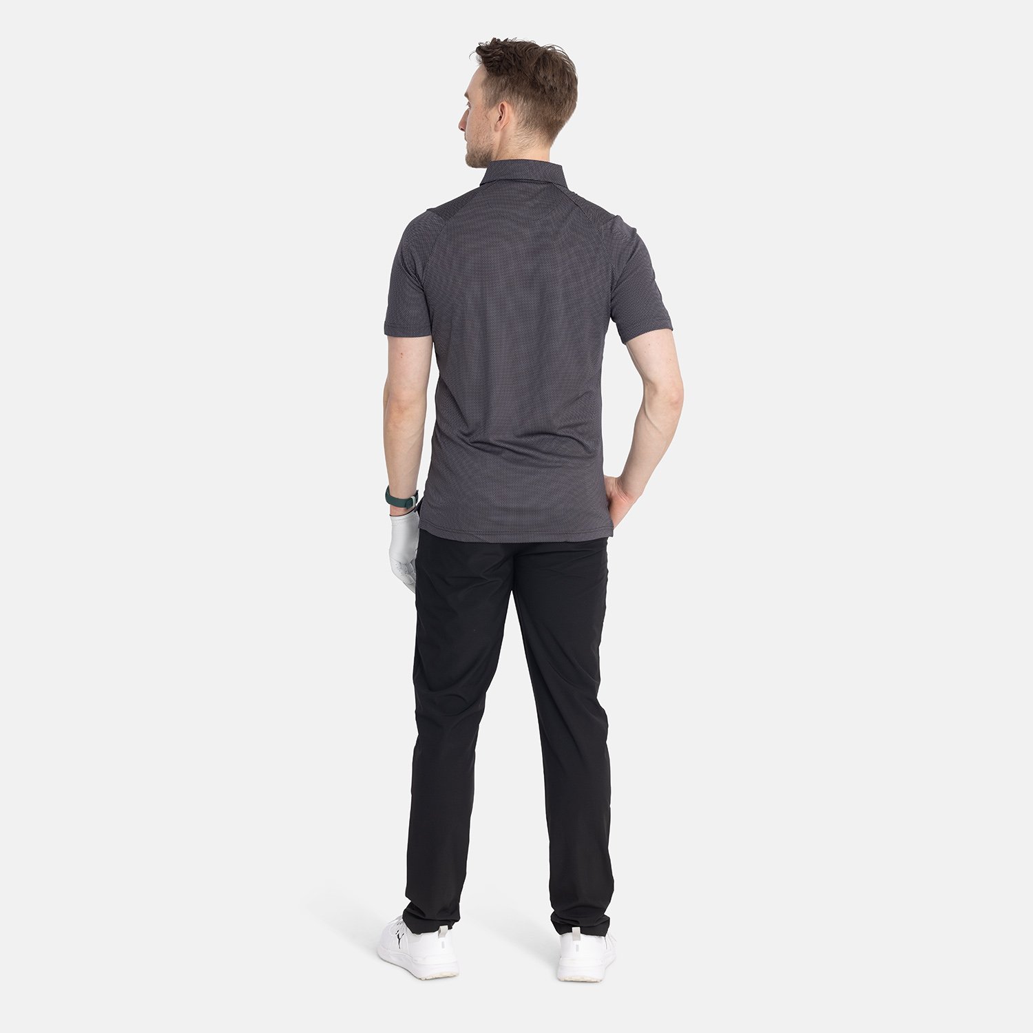Ss 2 Color Jacquard Polo Black Callaway