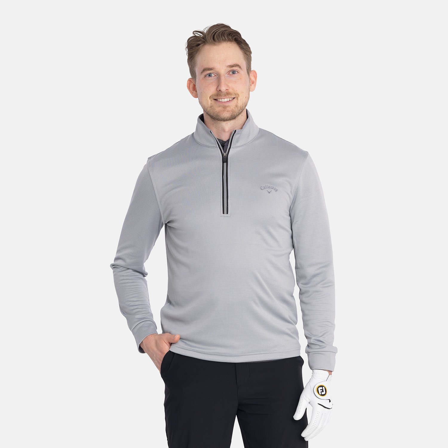 LS Thermal Waffle Pull Over 1/4 Zip Gray Callaway
