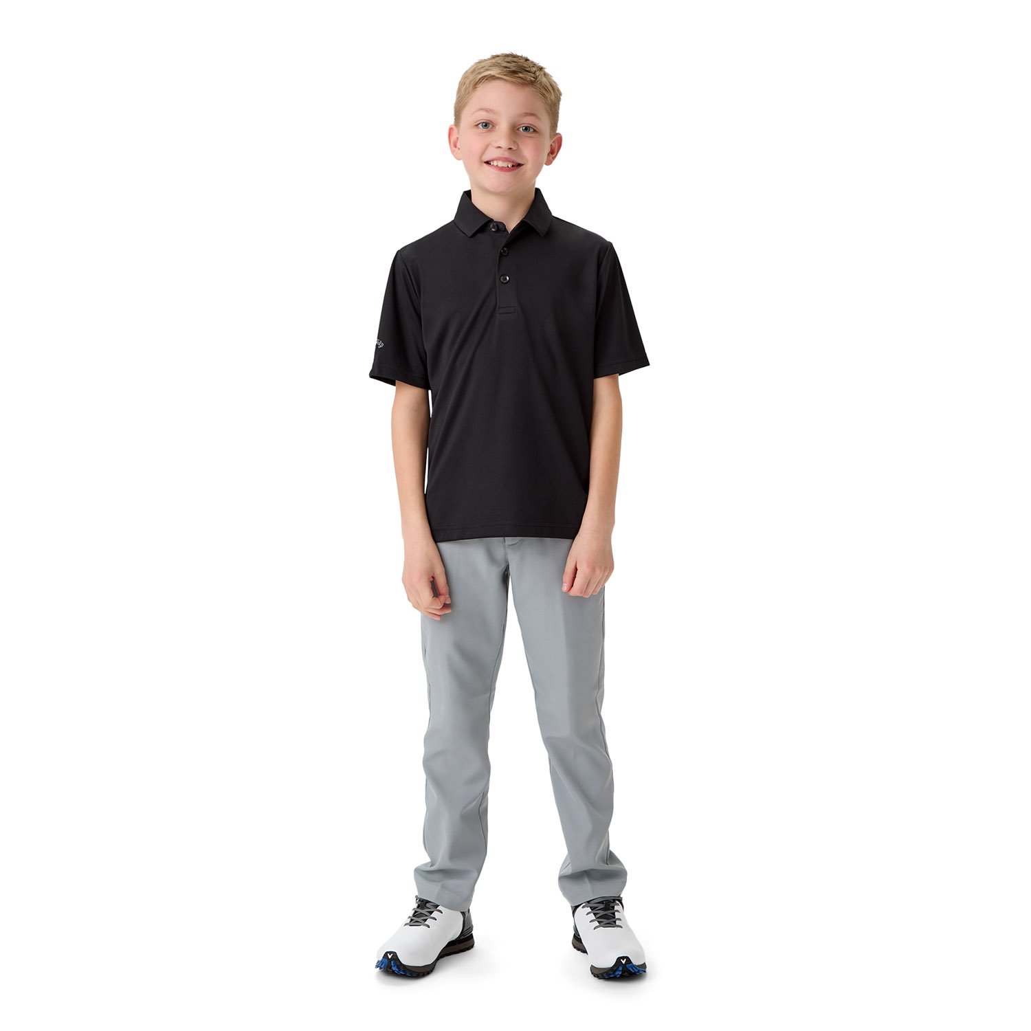 Youth Unisex Solid Polo Svart Callaway