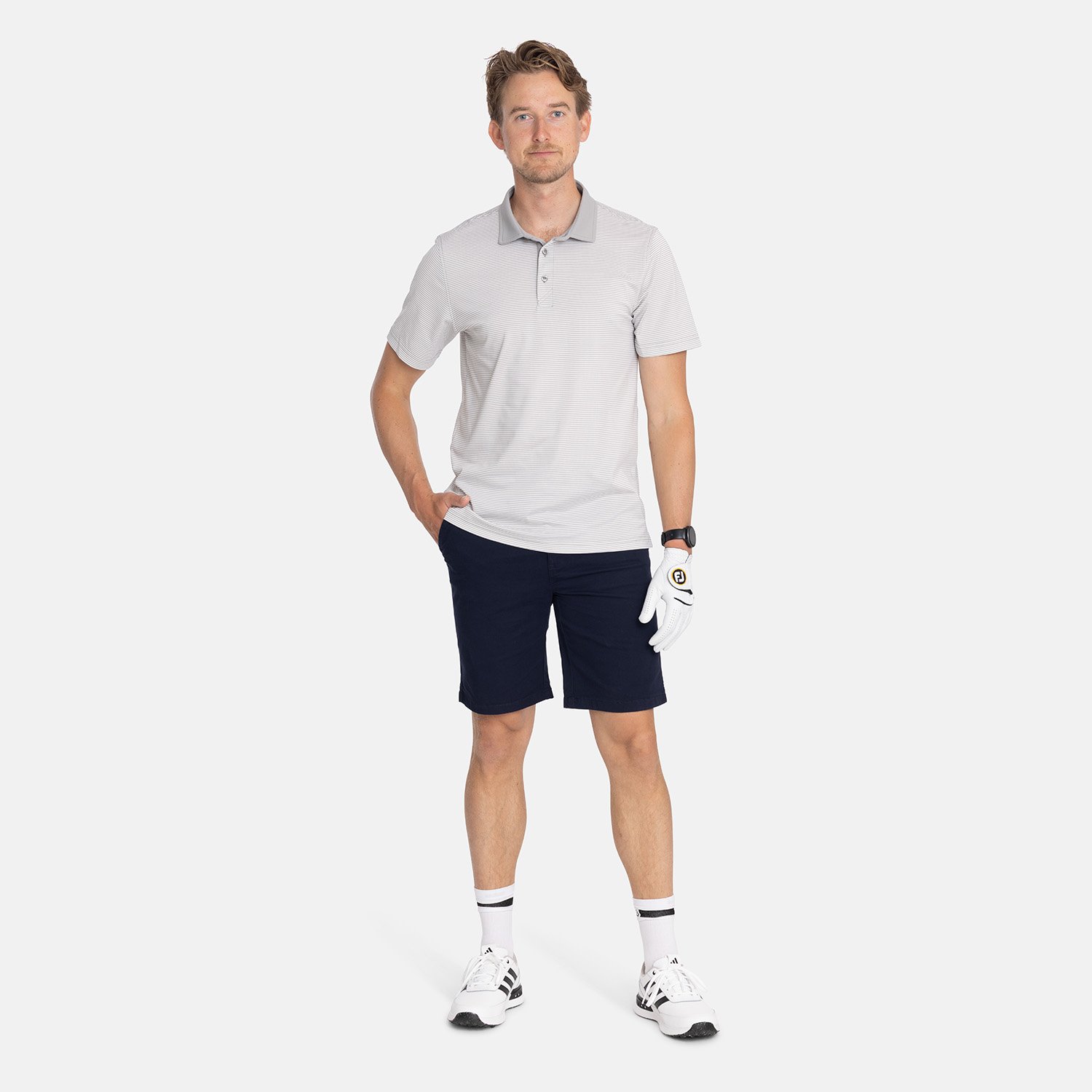 Virtue Polo Stripes Silver Cutter & Buck