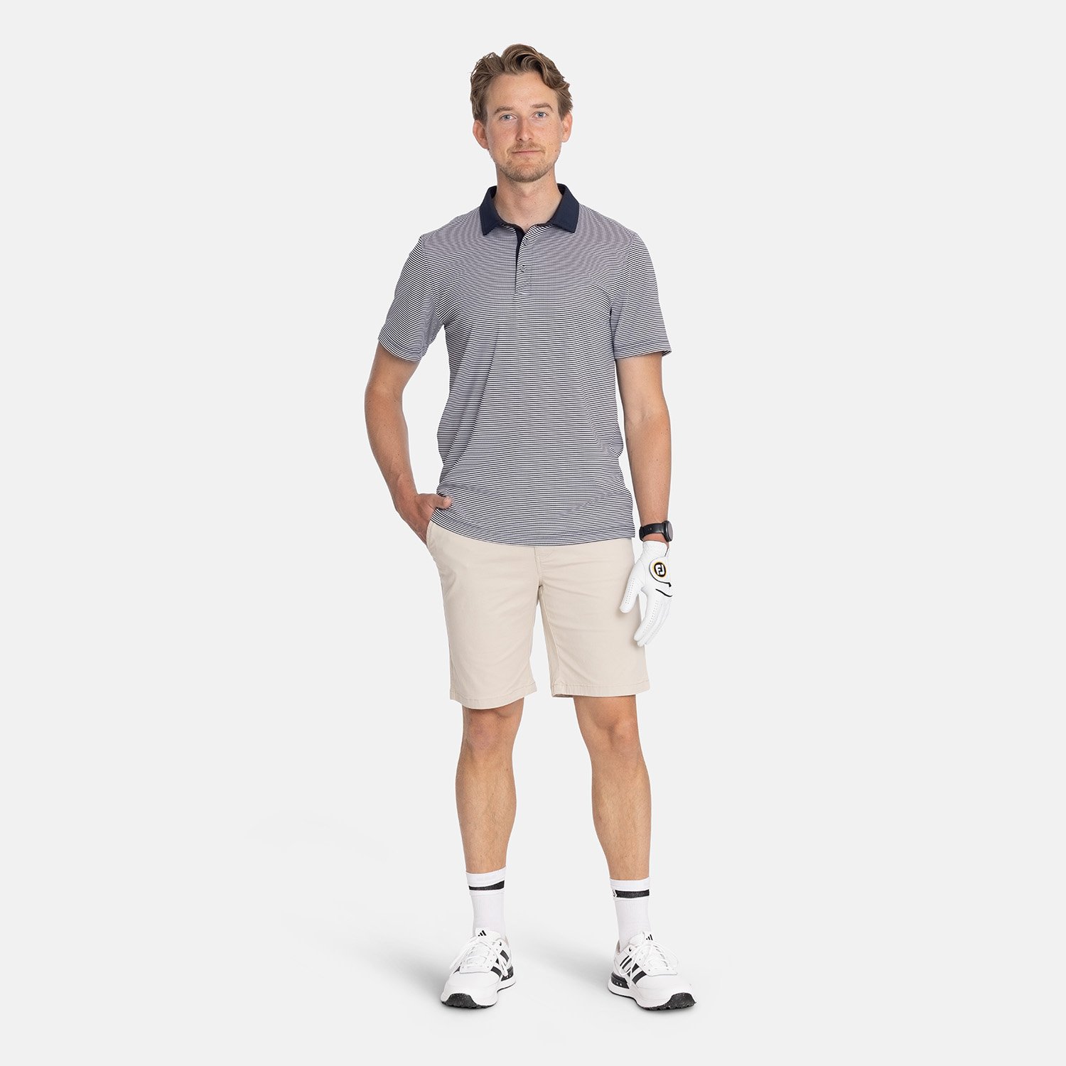 Virtue Polo Stripes Blue Cutter & Buck